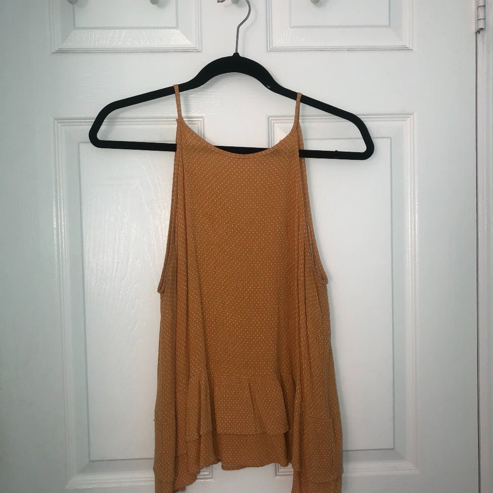 Yellow & White Polka Dot Tank Top